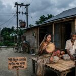 মোড়েলগঞ্জে লোডশেডিংয়ের কারণে অন্ধকারে বসে থাকা স্থানীয় মানুষ