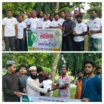 ইসলামী বিশ্ববিদ্যালয়ে শ্রমিক দিবসে শ্রমজীবী মানুষের মাঝে উপহার সামগ্রী বিতরণ করছে সিআরসি সদস্যরা