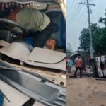 ঢাকা-ময়মনসিংহ মহাসড়কের সিডস্টোর এতিমখানা এলাকায় সংঘটিত সড়ক দুর্ঘটনার পর উদ্ধার কাজ চালাচ্ছে ফায়ার সার্ভিস ও পুলিশ।