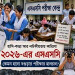 বগুড়ার একটি এসএসসি পরীক্ষা কেন্দ্রে পরীক্ষার্থীদের প্রবেশ ও প্রশাসনিক তৎপরতার দৃশ্য