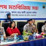 আইজিপি আলী হোসেন ফকির বগুড়ার শাজাহানপুর থানায় মতবিনিময় সভায় বক্তব্য দিচ্ছেন