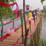 হালুয়াঘাটে ২২০ ফুট দৈর্ঘ্যের কাঠের সেতুর উদ্বোধন করছেন এমপি সালমান ওমর রুবেল